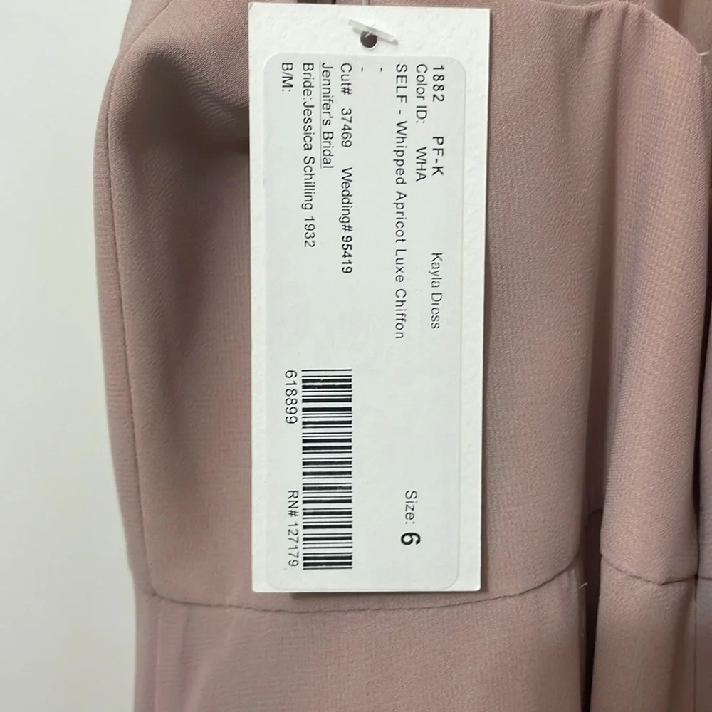 Jenny Yoo - Whipped Apricot Luxe Chiffon- Kayla -size 6 - Picture 3 of 3